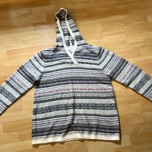 J Jill patterned cowl hood sweater